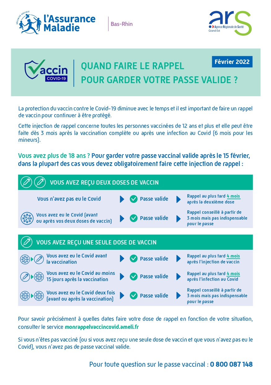 Rappel pass vaccinal valide